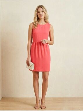 J. Crew Sleeveless Coral Shift Dress - Women's Casual Day Dress Sz 0